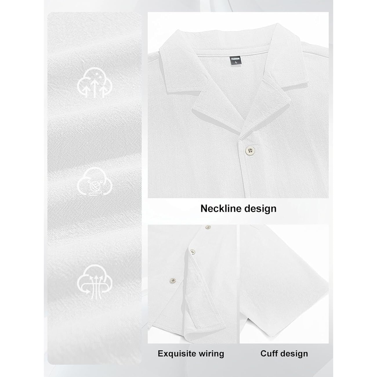 Mens Cotton Linen Shirt Casual Lightweight Button Down Shirt Short Sleeve Summer Beach Vacation Tops