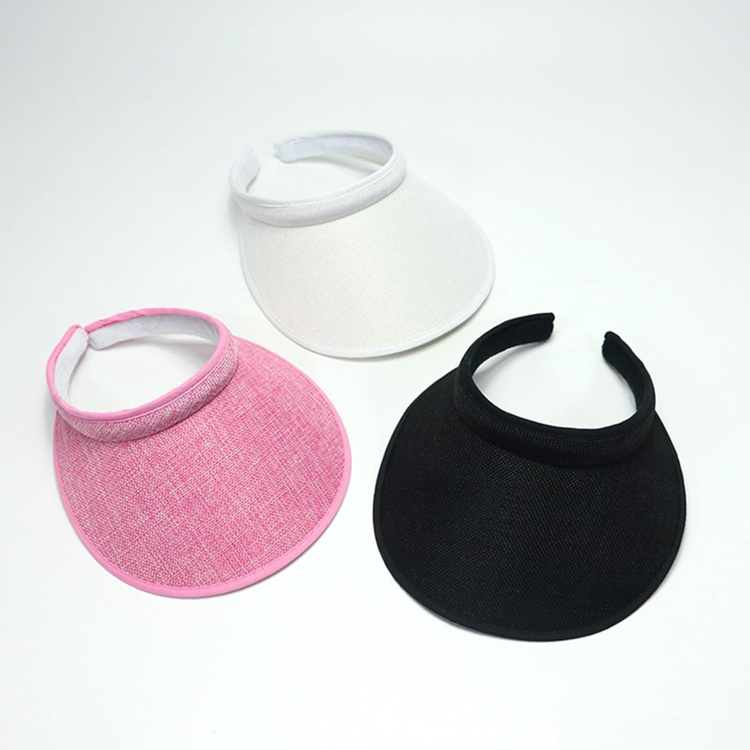 Cloth Covered Slip-On Visor for Women, Adjustable Cap Sports Sun Visors for Men