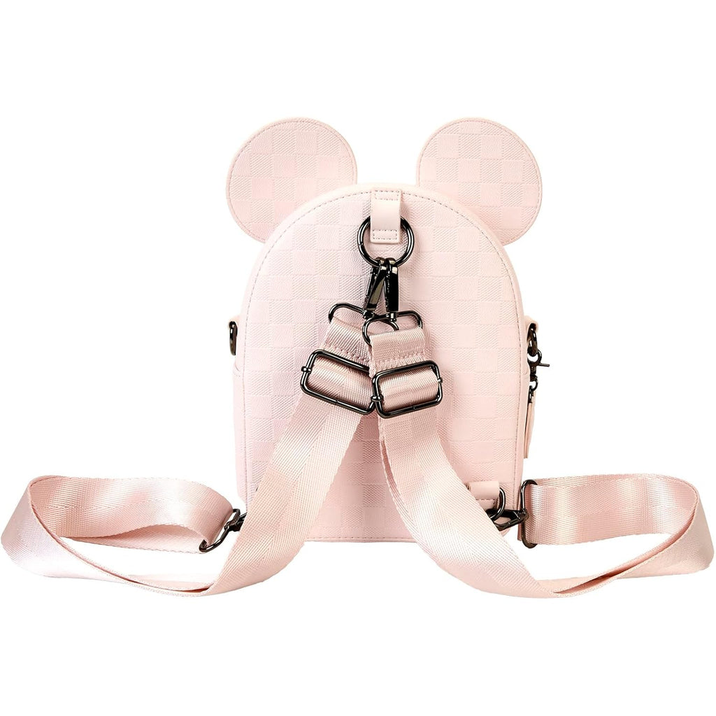 Loungefly Minnie Mouse Checkered Texture Convertible Mini Backpack & Crossbody Bag