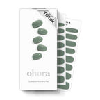 ohora Semi Cured Gel Nail Strips (N Cream Leaf) - Green, Solid, Works with Any UV/LED Lamps, Salon-Quality, Long Lasting, Easy to Apply & Remove