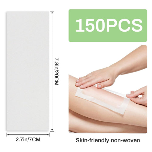 150 Non Woven Wax Strips - 2.7x7.8" Large Wax Paper Sheets For Waxing Sugar Soft Hard Beads Hair Removal Bikini Eyebrow Lip Armpit Leg Face Body Women Men Home Esthetician Essentials Supplies
