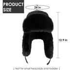 Trapper Hat Warm Windproof Winter Trooper Hats with Earflaps Faux Fur Hunting Hat for Women Men