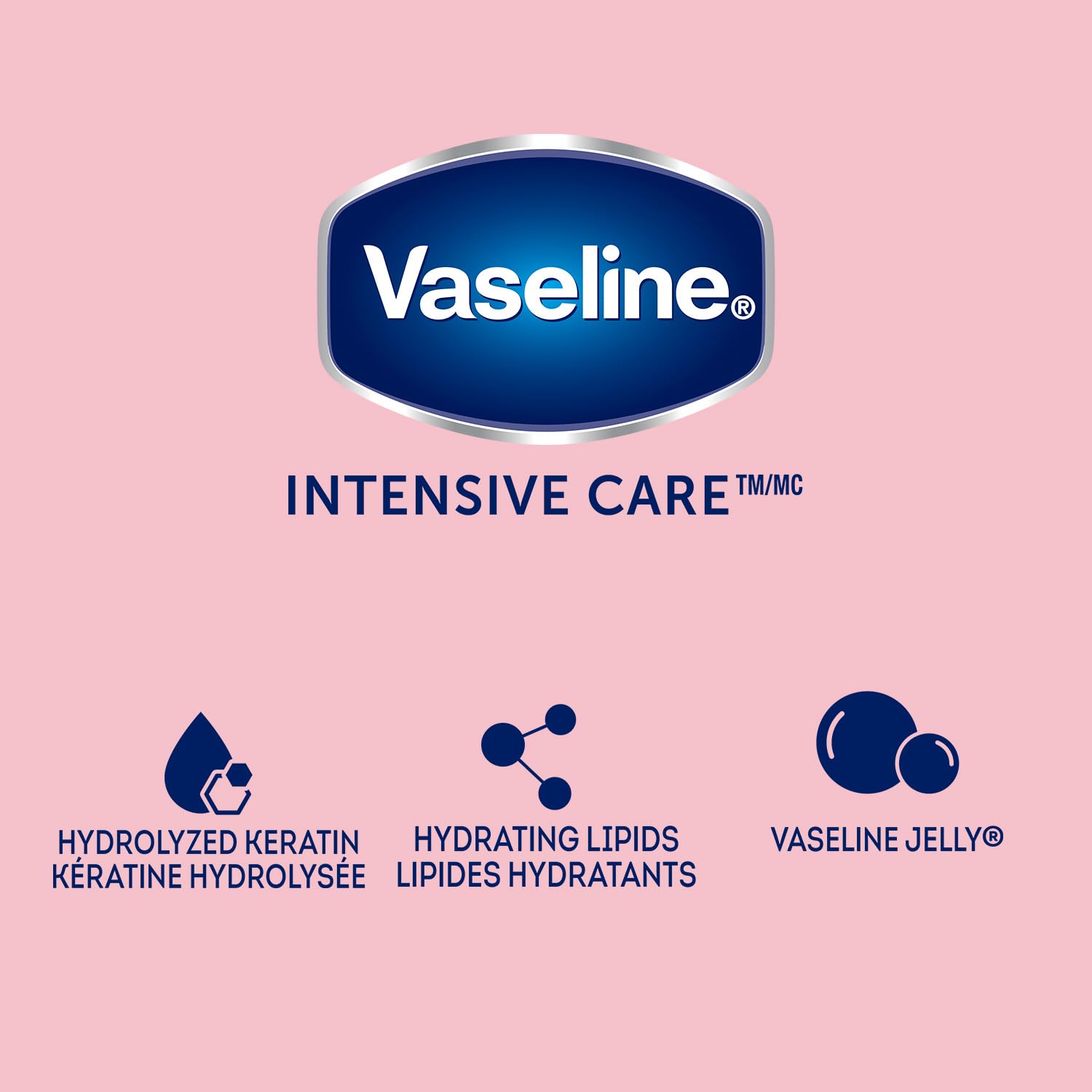 Vaseline Lotion & Lip Therapy Bundle – Healthy Hands Stronger Nails with Keratin Intensive Care Hand Lotion + Original Lip Balm Tube