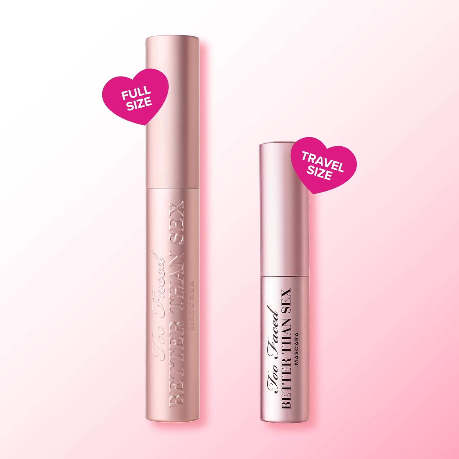 Too Faced Better Than Sex Volumizing And Lengthening Mascara | Vegan Formula, Dramatic Volume And Length | Cruelty-Free Eye Makeup + Hourglass Brush For False Lash Effect