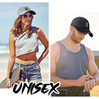 stablerice 2 Pieces Summer Mesh Baseball Cap for Men Women Adjustable Breathable Caps Casual Trucker Mesh Hat Baseball Hats Navy Blue, Light Grey