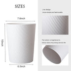 Small Trash Can Wastebasket Garbage Can Container Bins For Bathrooms, Laundry Room, Kitchens, Offices, Kids Rooms, Dorms (White)