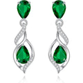FANCIME Gift for Women Birthstone Earrings for Her Teardrop Birthstone Earrings S925 Sterling Silver infinity Love Birthday Gifts for Mom Women