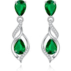 FANCIME Gift for Women Birthstone Earrings for Her Teardrop Birthstone Earrings S925 Sterling Silver infinity Love Birthday Gifts for Mom Women