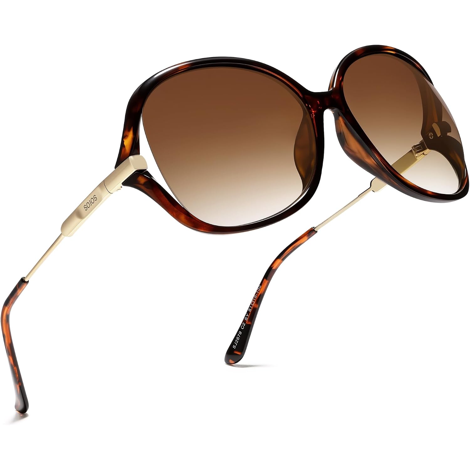 SOJOS 2026 Oversized Butterfly Sunglasses for Women with Gold Arms,Beach Sun UV Protection Shades Orange Tortoise/Brown