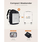 LOVEVOOK Travel Backpack for Women & Men, 25L Airline Approved Personal Item Carry On Backpack, Lightweight with 2 Packing Cubes, Waterproof Daypack for Work, Gym & Weekend Travel, Black