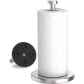 Vehhe Paper Towel Holder Countertop, Stainless Steel Paper Towel Holder Stand With Weighted Base Suction Cups, Standing Paper Towel Roll Holder For Kitchen Bathroom (Silver)