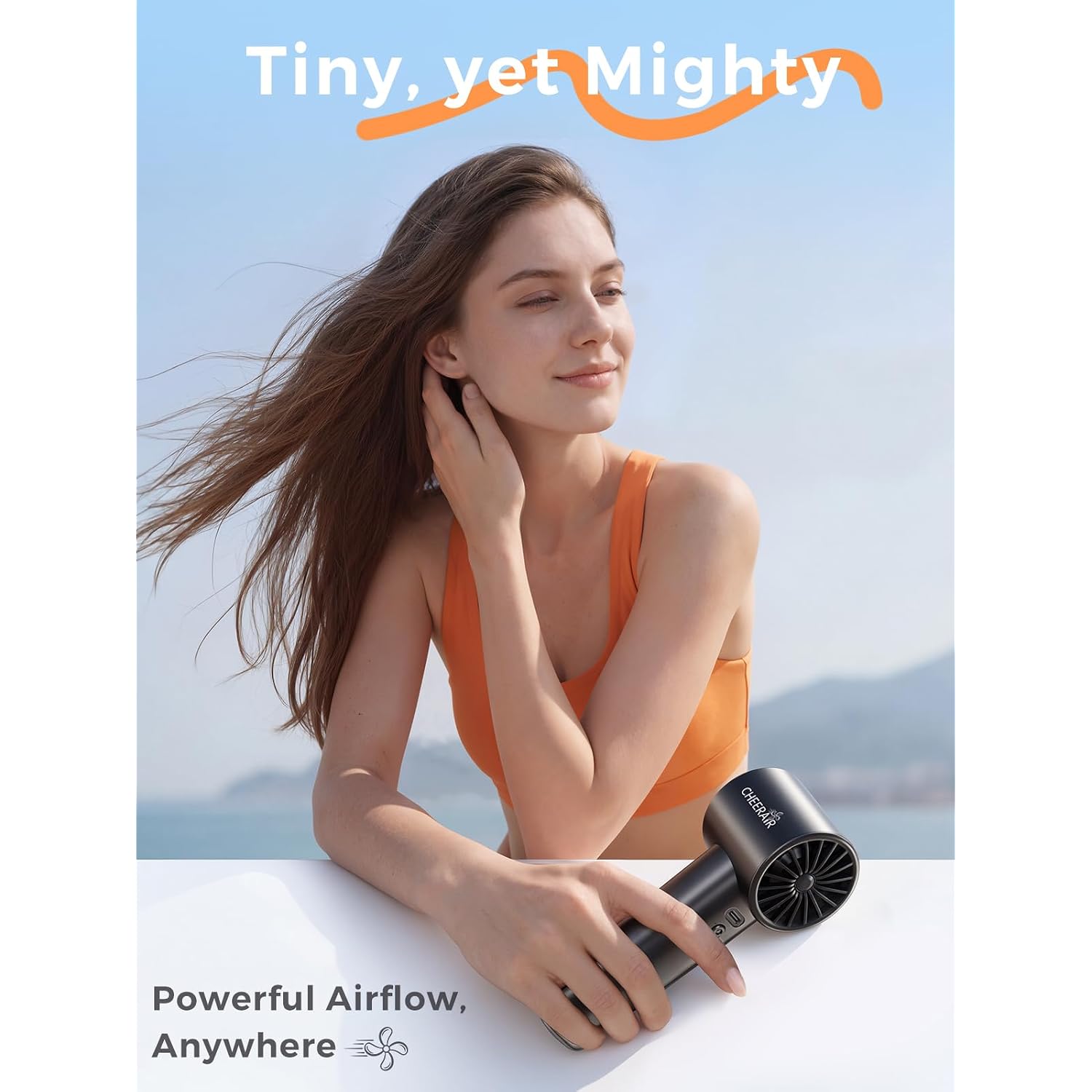 Handheld Portable Fan, 6-Speed Powerful Mini Personal Fan, Rechargeable 5000Mah Battery With Up To 15 Hours Runtime, Pocket Turbo Fan With Smart Led Display, Ideal For Travel, Camping, Makeup