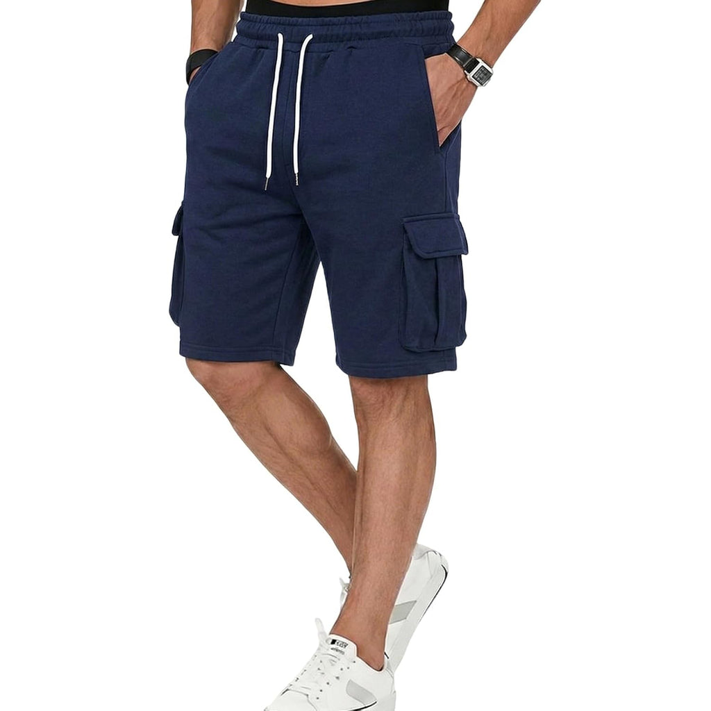 Pidogym Men'S Casual Jogger Shorts Sweat Cargo Short Pants Drawstring Elastic Waist Athletic Workout Shorts With 5 Pockets