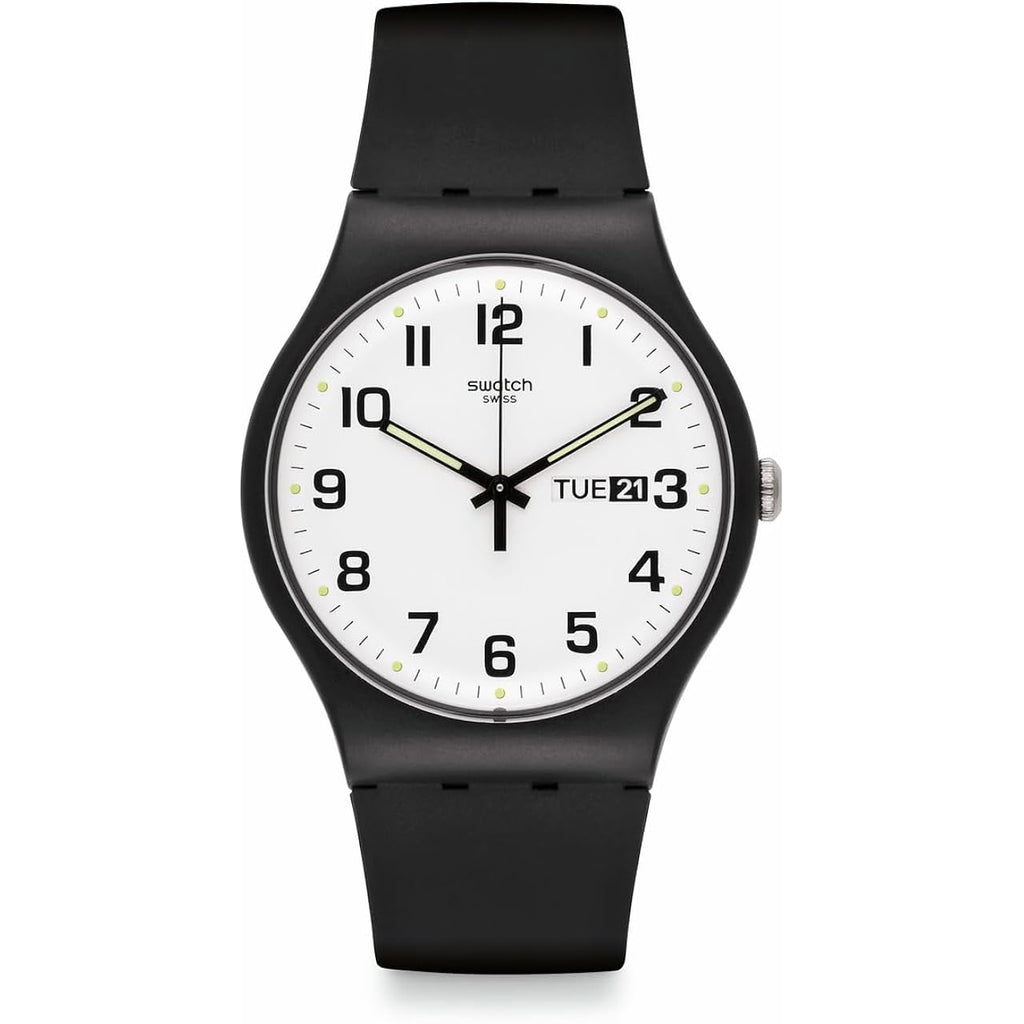 Swatch New Gent Biosourced Unisex Watch Casual Polymer Black Quartz Waterproof Twice Again