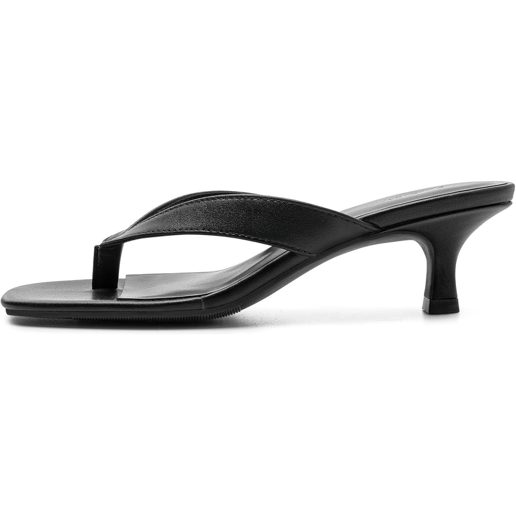 Fitory Women'S Sexy Kitten Heel Flip Flops,Square Open Toe Low Heel Sandals, Slip On Comfortable Thong Heels For Causal