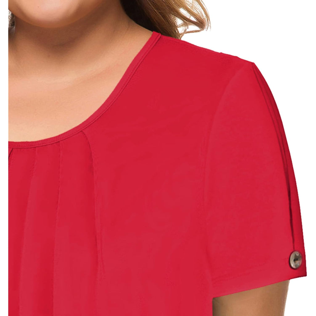Maner Women'S Plus Size Tops Short Sleeve Flowy Shirts Casual Blouses Tunic Tops L-4Xl
