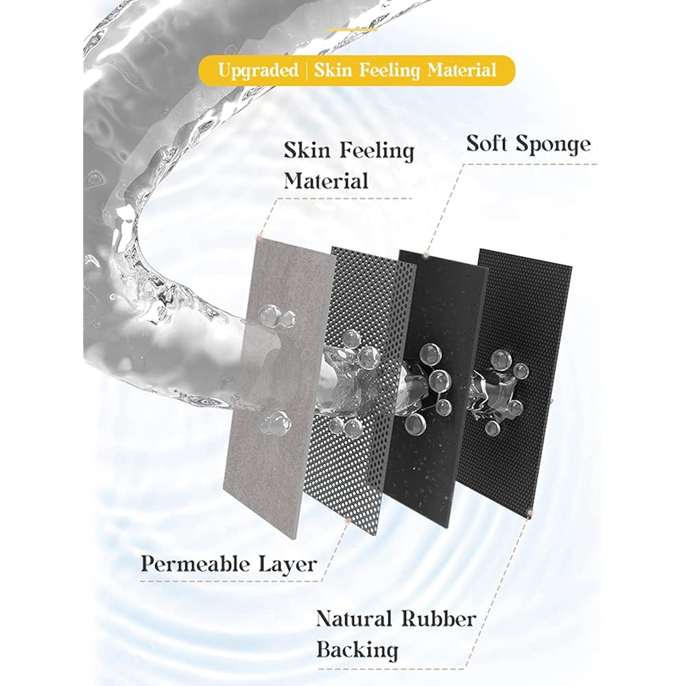 MontVoo -Bath Mat-Rubber Backing Non SlipThin Bathroom Rugs Fit Under Door- Quick Dry Absorbent Faux Suede Surface Grey Bathroom Floor Mats-Shower Rug for in Front of Bathtub Shower Gray 16x24