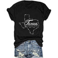 Vintage Texas T Shirt 1845 Womens Summer Funny Casual Map Graphic Tees Short Sleeve Tops