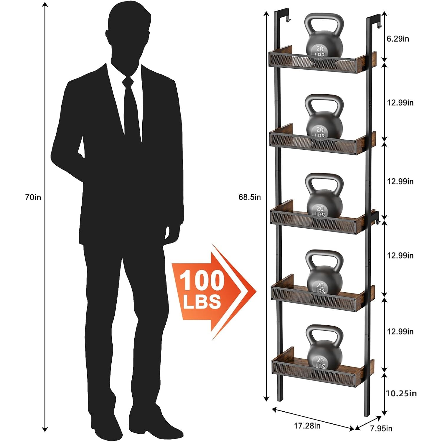 5-Tier Freestanding Wine Racks: 50 Bottles Wine Rack Shelf Wall Mounted With Fences, Wines Bottle Holder Display Shelf, Liquor Storage For Kitchen, Dining Room, Bar, Wood, 17.28''L X 7.95''W X 68.5''H