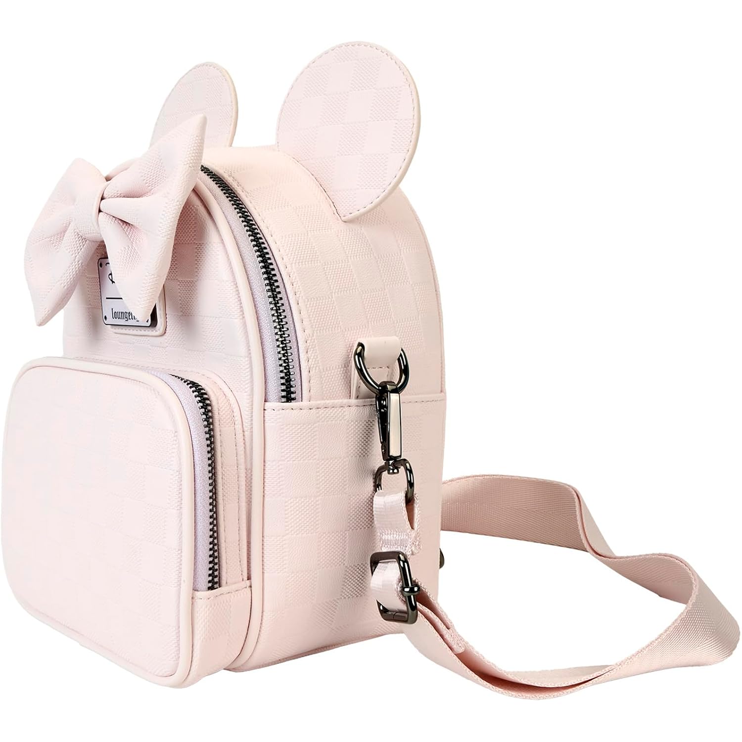 Loungefly Minnie Mouse Checkered Texture Convertible Mini Backpack & Crossbody Bag