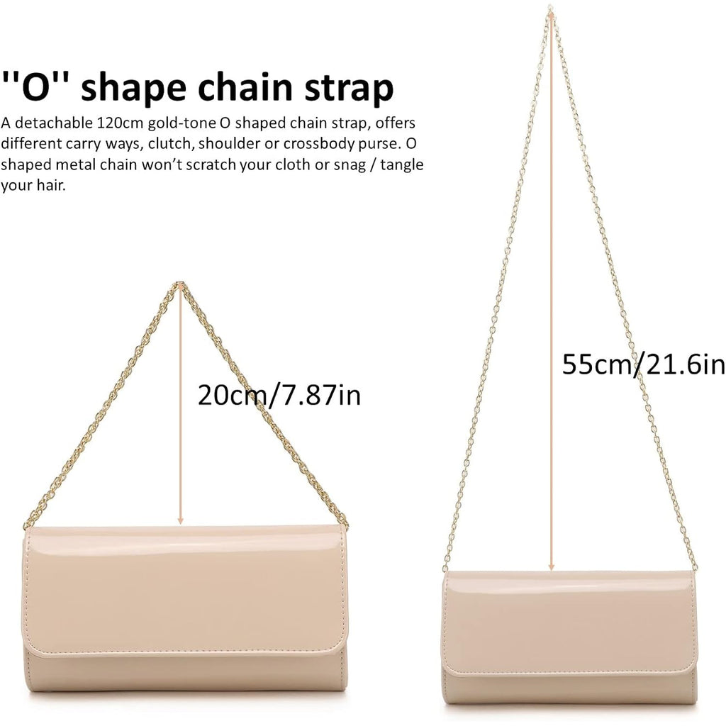 Patent Leather Envelope Clutch Womens Evening Handbag Stylish Shoulder Bag Purse For Christmas Wedding Party Prom