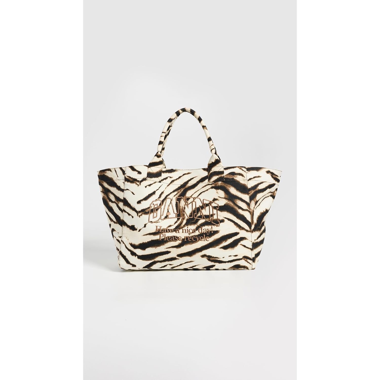 Ganni Women'S Xxl Zebra Shopper Tote