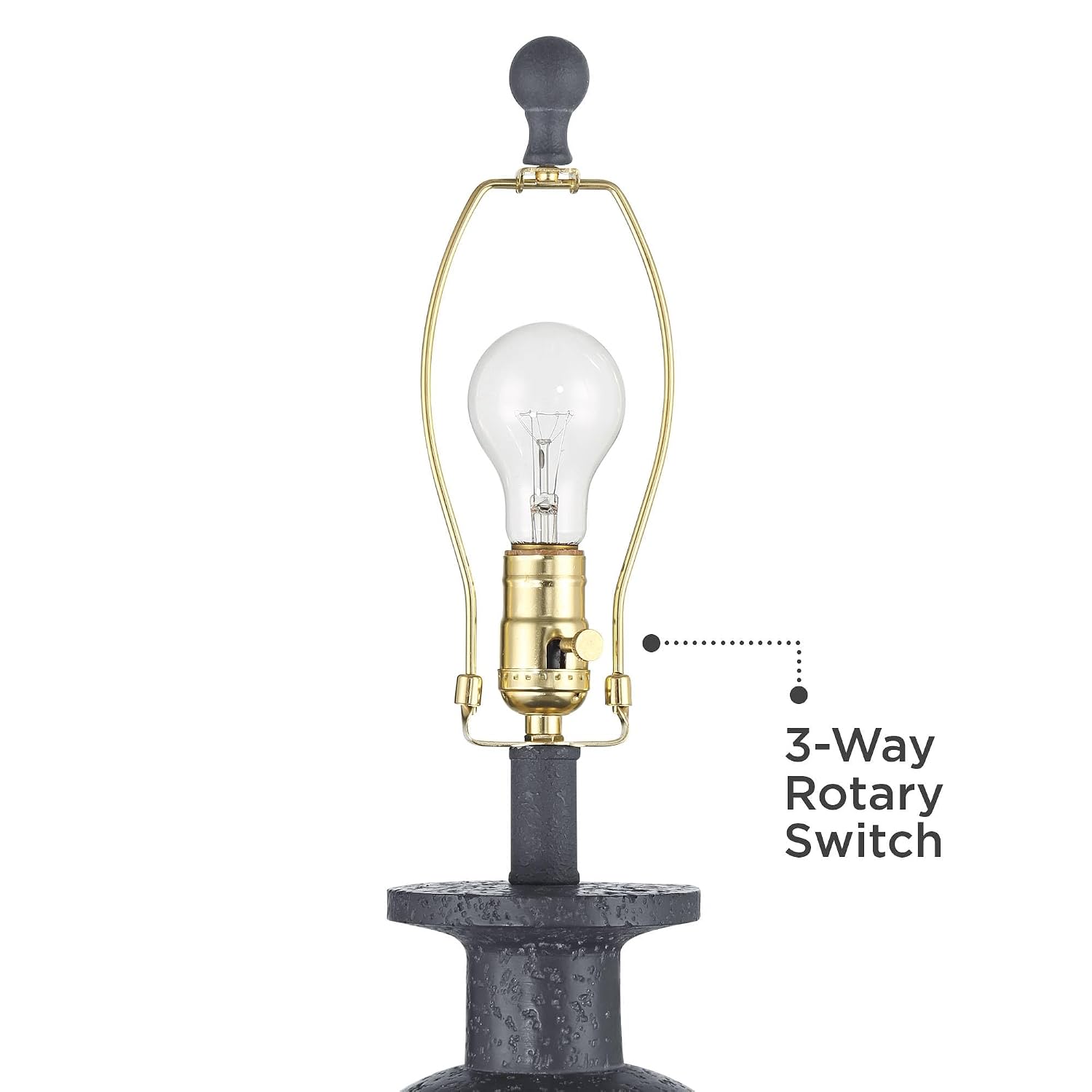 Glenwood 28" Tall 3-Way Table Lamps Set Of 2 Charcoal Gray Farmhouse Rustic | Country Cottage Living Room Bedroom Bedside Nightstand House Office Home Reading Kitchen Entryway White Shade