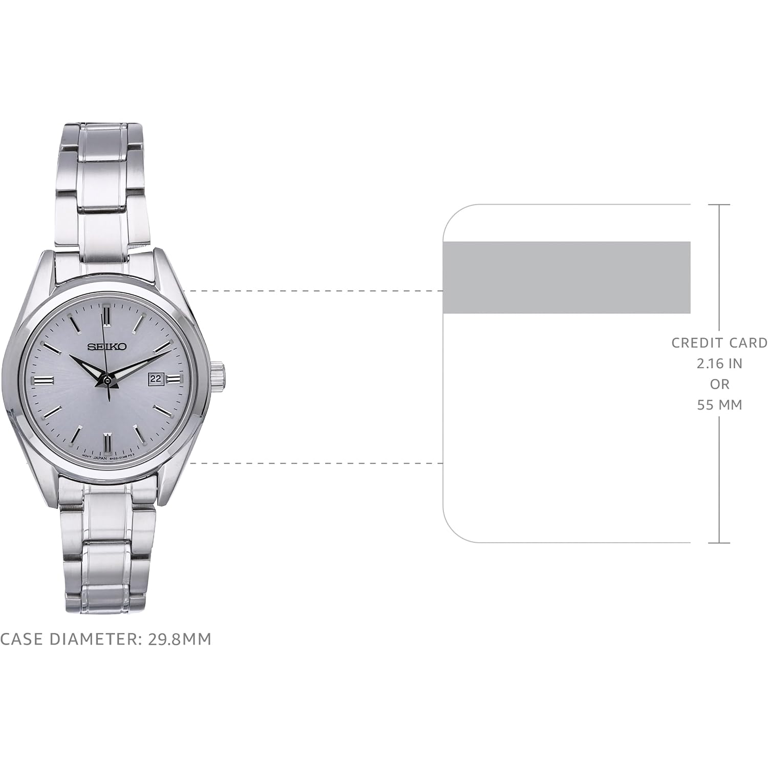 Seiko Watch For Women - Date Calendar, And Water-Resistant To 100M