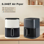 Olixis Air Fryer 6 Quart With Window Square Airfryer 12-In-1 Air Frys, Roast, Reheat, Dehydrate, Bake, Steam, Fries, Custard, Chicken, Wings, Sea Food, Vegetabels,400F, White