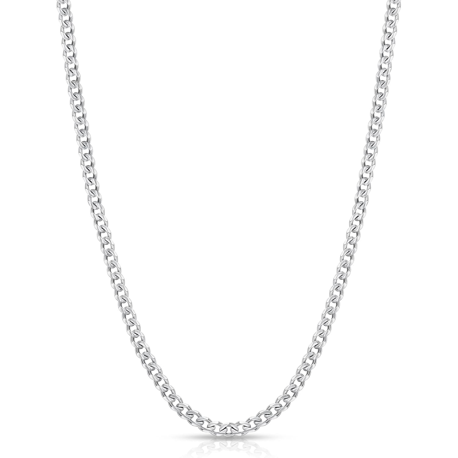 Fiusem 3.5mm Cuban Link Chains for Men, Silver Tone/Black/14K Gold Plated Stainless Steel Necklace Chain, Mens Necklace 16, 18, 20, 22, 24, 26, 28 Inch