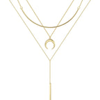 Turandoss Gold Layered Necklaces for Women - 14K Gold Plated Handmade Multilayer Bar Pearls Coin Disc Moon Butterfly Medallion Adjustable Dainty Layered Choker Necklaces for Women Jewelry