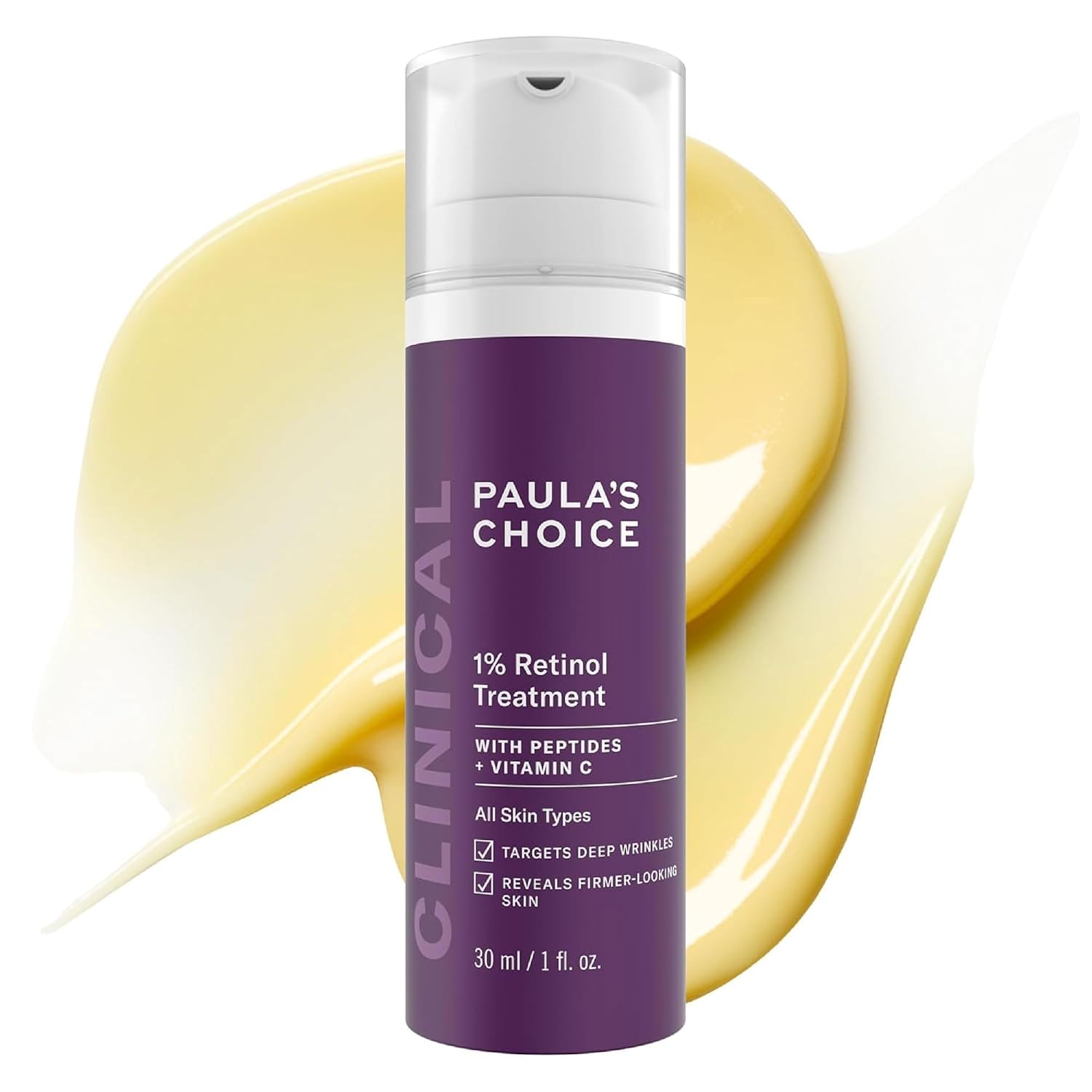 Paula'S Choice Clinical 1% Retinol Face Treatment With Peptides, Vitamin C & Licorice Extract, Anti-Aging Skin Care Serum, Fine Lines & Wrinkles, Fragrance Free