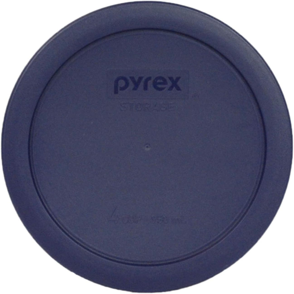 Pyrex 7201-Pc (4-Cup) Blue Food Storage Lid (4-Pack) - Made In Usa | Bpa-Free Plastic | Round Shape | Replacement Cover | Designed For 7201 Glass Bowl | Dishwasher Safe