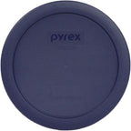 Pyrex 7201-Pc (4-Cup) Blue Food Storage Lid (4-Pack) - Made In Usa | Bpa-Free Plastic | Round Shape | Replacement Cover | Designed For 7201 Glass Bowl | Dishwasher Safe
