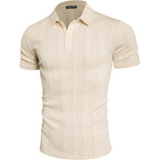 Pj Paul Jones Mens Polo Shirts Textured Knit Polo Stretchy Regular Fit Collared Golf Shirts