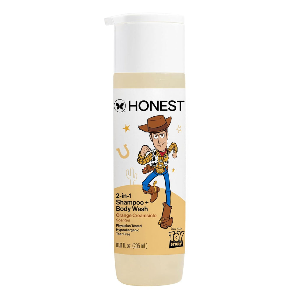 The Honest Company Cleansing 2-In-1 Shampoo + Body Wash, Gentle On Skin, Dermatologist Tested, Tear Free, Hypoallergenic, Disney And Pixar'S Toy Story, Orange Creamsicle