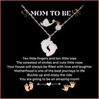 LOTUS-A Mom To Be Gift - Baby Feet Pendant Necklace with a Message Card Pregnancy Present for First Time Moms Expecting Women Pregnant Wife Sister Daughter Mother's Day Christmas Birthday