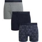 Lucky Brand Mens Underwear Boxer Briefs - 3 Pack Soft Cotton Blend Boxers For Men With Functional Fly Pouch, 6" Inseam