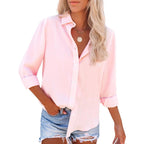 Siliteelon Womens Oxford Button Down Shirt Long Sleeve Cotton Dress Shirt Collared Blouse Business Casual Work Tops