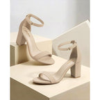 Ankis Heels For Women Open Toe Ankle Strap Chunky Heel Sandals 2.75 Inch