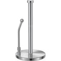Smartake Paper Towel Holder, Paper Towel Dispenser Standing Weighted Base Non Slip, Spring Arm For Easy Tear, Stainless Steel Paper Towel Holder For Home Kitchen Countertop Tabletop, Silver