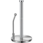 Smartake Paper Towel Holder, Paper Towel Dispenser Standing Weighted Base Non Slip, Spring Arm For Easy Tear, Stainless Steel Paper Towel Holder For Home Kitchen Countertop Tabletop, Silver