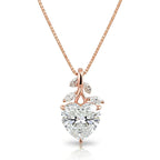 IGI CERTIFIED Diamond Pendant Necklace for Women 10K 14K 18K Solid Gold 1.0-3.0 CT Nature Inspired Lab Grown Diamond Necklace D Color, VS1-VS2 Clarity