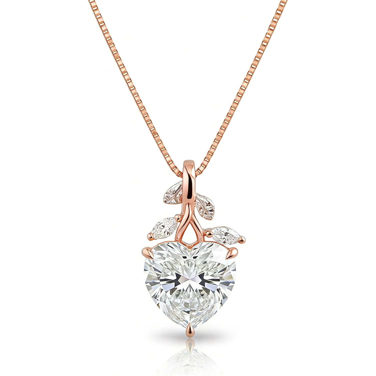 IGI CERTIFIED Diamond Pendant Necklace for Women 10K 14K 18K Solid Gold 1.0-3.0 CT Nature Inspired Lab Grown Diamond Necklace D Color, VS1-VS2 Clarity