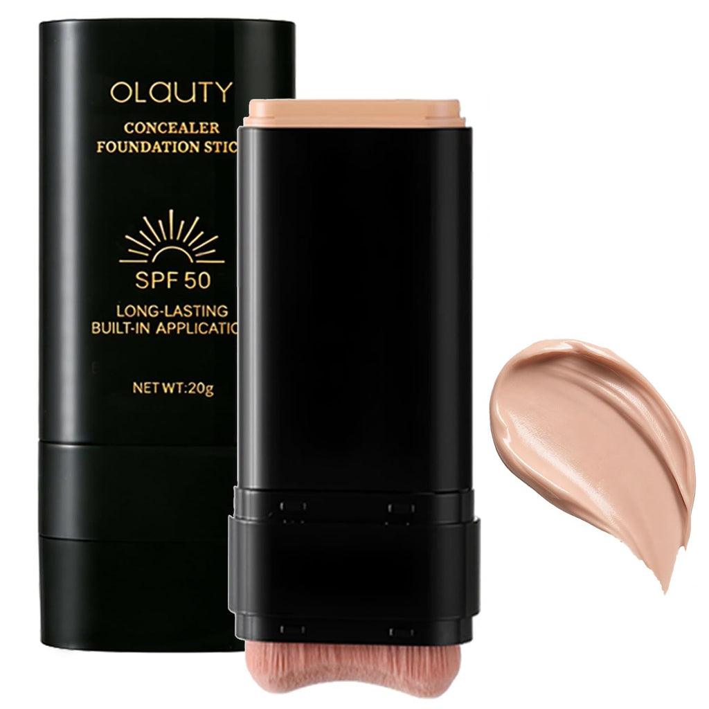 Foundation Stick, 2 in 1 Dual-Ended Long-Lasting Concealer Korean Foundation Stick, Full Coverage Foundation Makeup, Sunscreen Concealer Stick, Tattoo Cover Up Makeup, Matte Finish for Face (NATURAL)