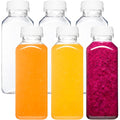Norcalway Plastic Juice Bottles With Caps, Reusable Juicing Bottles, Clear Drink Containers With Lids For Juicing, Smoothie And Other Beverages - 12Oz 6Pcs