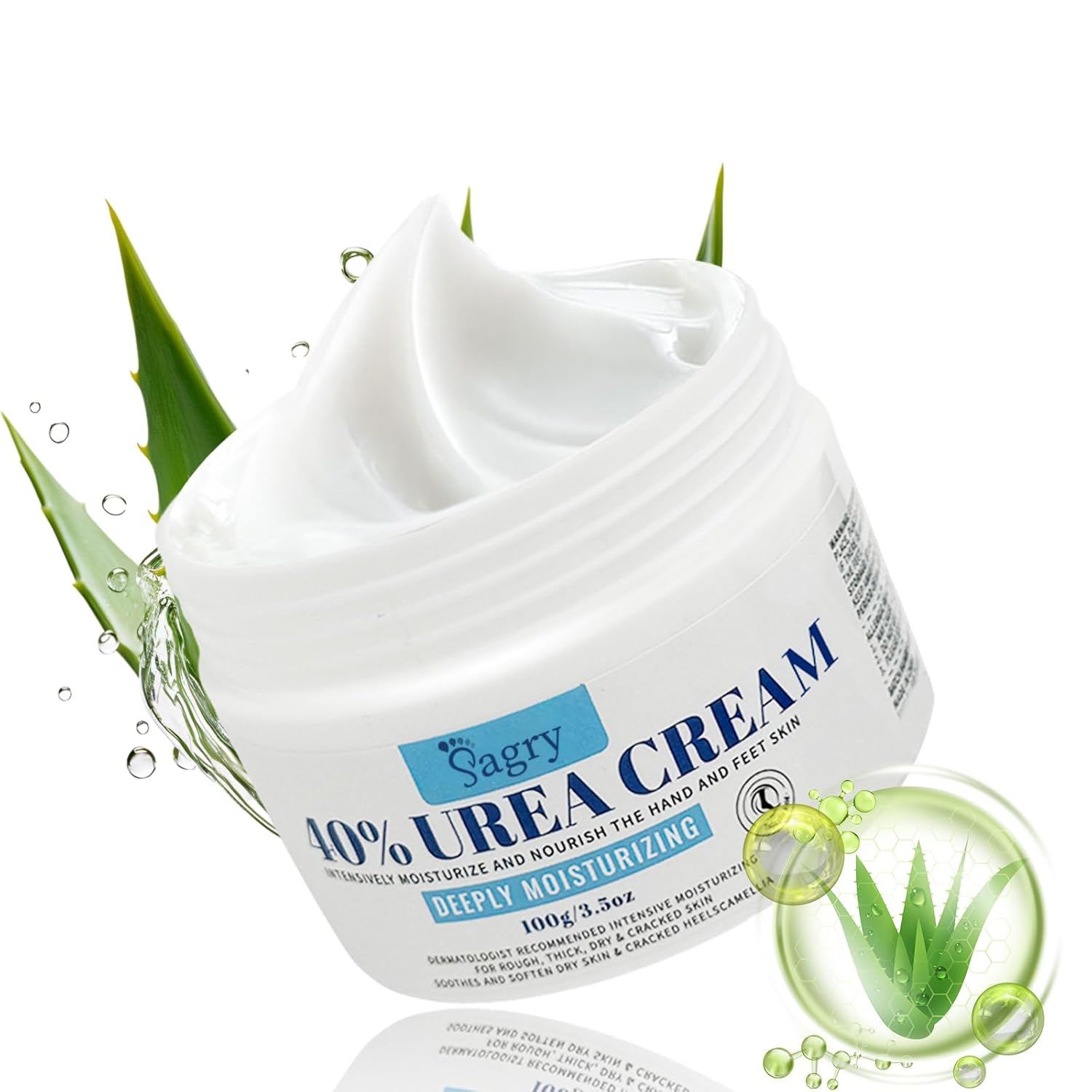 Sagry Urea Cream 40 Percent for Feet Maximum Strength, Foot Cream for Dry Cracked Heels Feet Knees Elbows Hands, Urea 40% Cream for Deep Moisturizes, Callus Remover, Heel Crack Repair