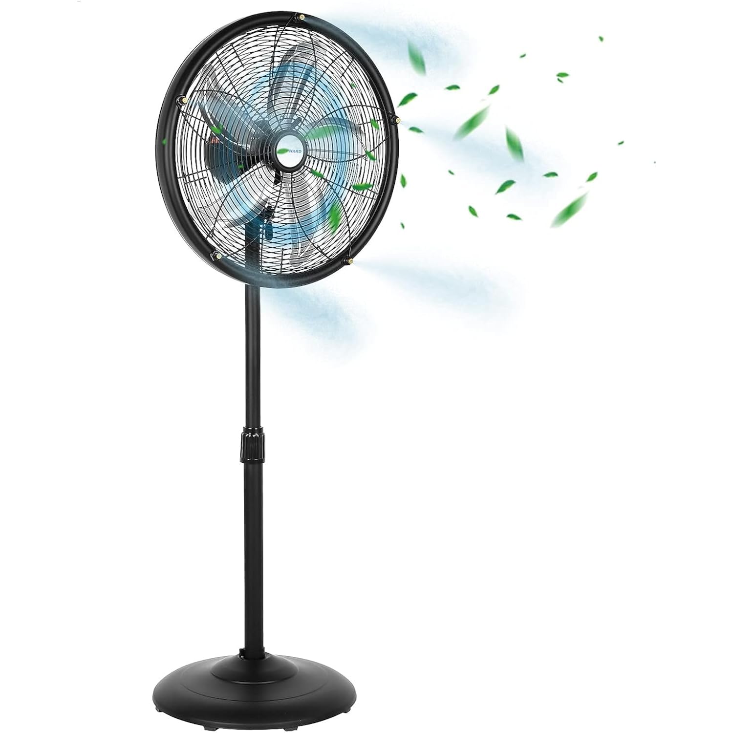 Bilt Hard 18" Oscillating High-Velocity Outdoor Pedestal Misting Fan, 3-Speed Patio Fans For Outside, Adjustable Height, 120° Oscillation, Waterproof, Industrial Fan For Outdoor- Ul Listed Black