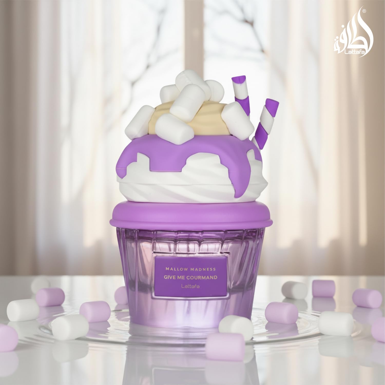 Lattafa Mallow Madness Eau de Parfum Give Me Gourmand Collection, Sweet Gourmand Fragrance, Marshmallow & Vanilla, Spray Form, 75ml, Long-lasting