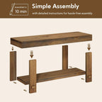 Solid Wood Entryway Bench - 31.5" Farmhouse Small Storage Benches, Narrow Bench Seat For Indoor, Entryway, Dining Room, Living Room And Hallway, Rustic Natural